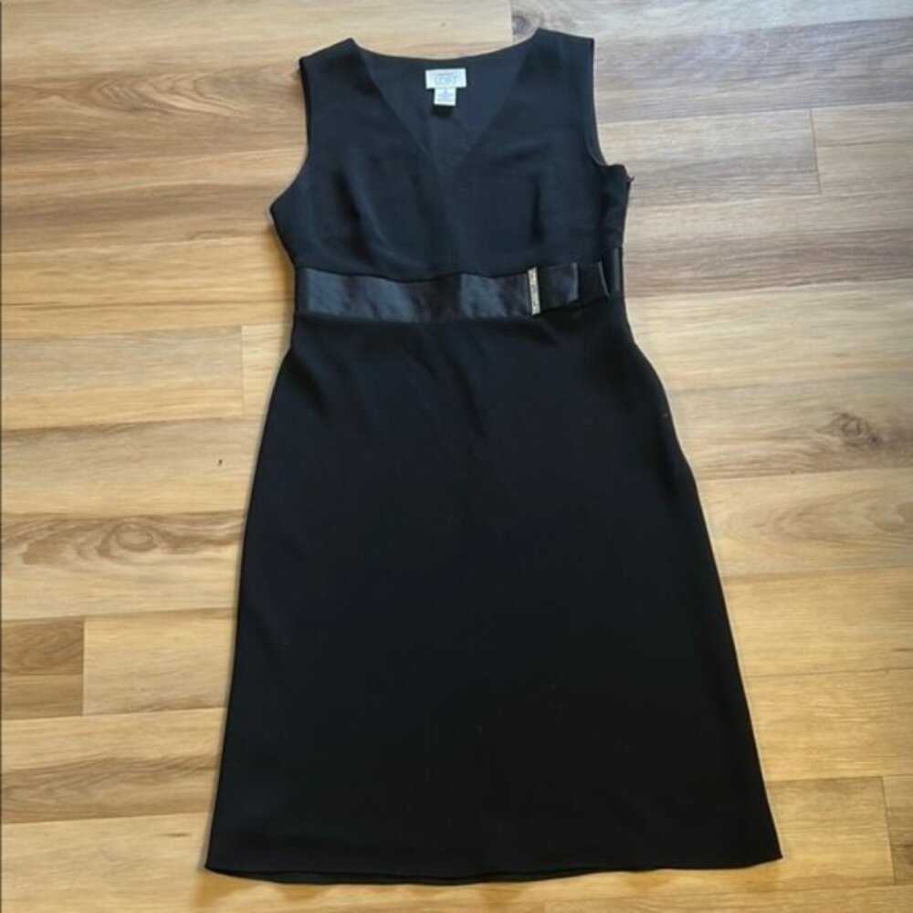 Loft Black Sheath Midi Dress V-Neck